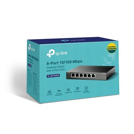 TP-LINK TP-LINK | Switch | TL-SF1006P | Niezarządzalny | Desktop | Porty 10/100 Mb/s (RJ-45) w ilości 6 | Porty 1 Gb/s (RJ-45) w ilości 