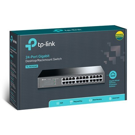 TP-LINK TP-LINK | Przełącznik | TL-SG1024D | Niezarządzalny | Biurkowy/do montażu w szafie | Ilość portów 1 Gb/s (RJ-45) 24 | Ilość port
