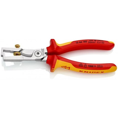 KNIPEX SZCZYPCE DO ZDEJMOWANIA IZOLACJI Z NOŻYCAMI DO KABLI 180MM