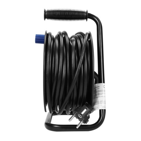 Przedłużacz bębnowy MINI, 4 gniazda 2P+Z (schuko), metalowy stojak, polwinit H05VV-F 3x1.5mm? - 15m