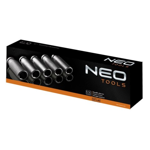 Nasadki udarowe 1/2", 10-24 mm, zestaw 10 szt., CrMo