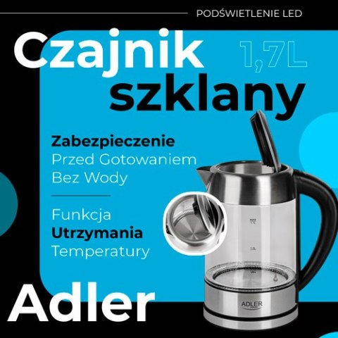 AD 1247 Czajnik szklany 1,7 l z regulacją temp.