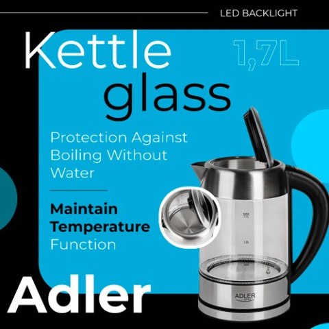 AD 1247 Czajnik szklany 1,7 l z regulacją temp.