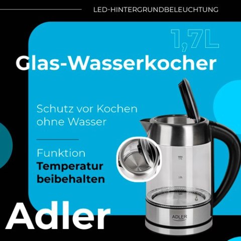 AD 1247 Czajnik szklany 1,7 l z regulacją temp.