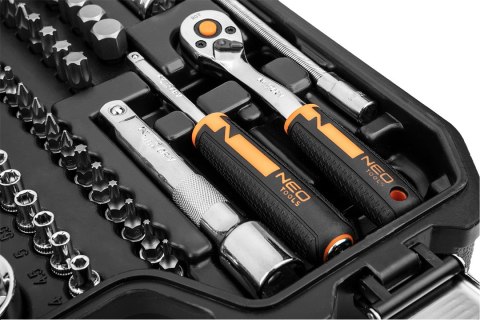 Zestaw kluczy nasadowych 1/2", 1/4", 82 szt., CrV, ECO