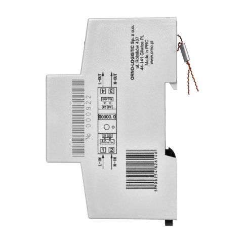 1-fazowy licznik zużycia energii elektrycznej, 80A, MID, RS485, dodatkowy wskaźnik, wyjście impulsowe, przycisk RESET, 2 moduły,