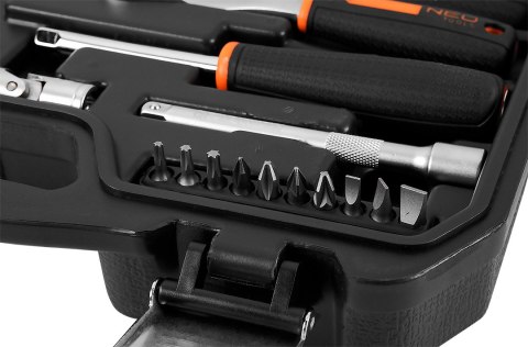 Zestaw nasadek przelotowych 1/4", 3/8", 46 szt., CrV