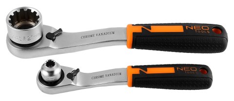 Zestaw nasadek przelotowych 1/4", 3/8", 46 szt., CrV