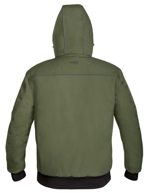 Kurtka ocieplana z kapturem OUTDOOR, zielona, rozmiar M