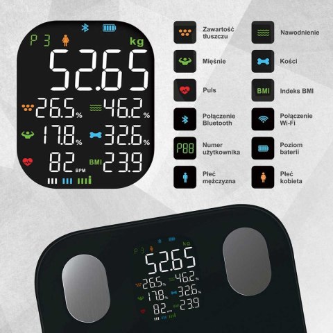 ANALITYCZNA WAGA ŁAZIENKOWA SMART IOS ANDROID KLAUSBERG KB-7855