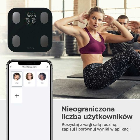 ANALITYCZNA WAGA ŁAZIENKOWA SMART IOS ANDROID KLAUSBERG KB-7855