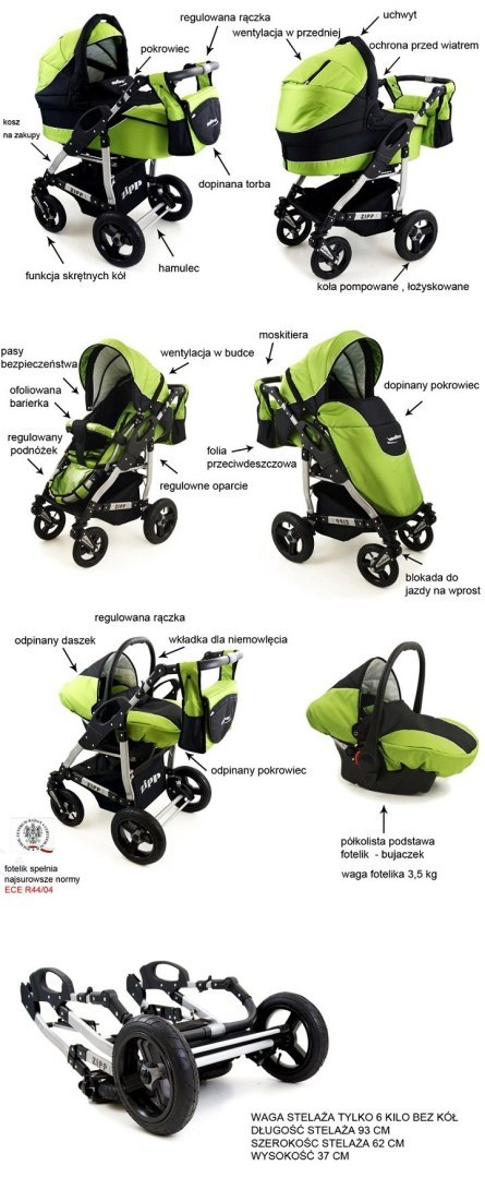 ADBOR ZIPP zielono-czarny Wózek Wielofunkcyjny