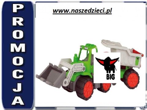 Big 56838 Power Traktor Spychacz Z Przyczepą Ruchoma Łyżka