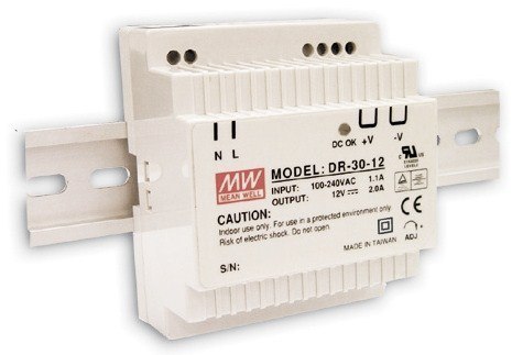 MW DR-30-12 Zasilacz na szynę DIN 12V 2A