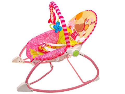 JKM ZA0928 Uroczy różowy Leżaczek Bujaczek Mysia