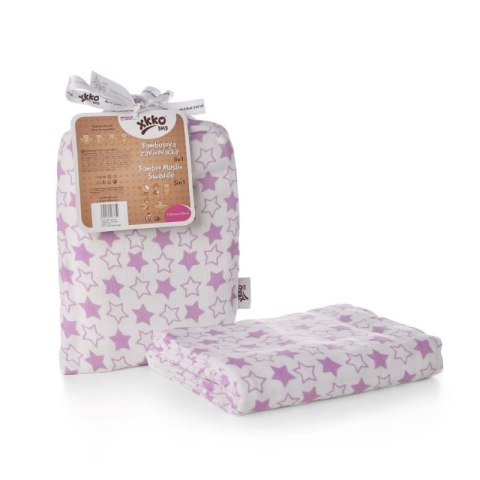 ND19_BMB120048 Bambusowy muślinowy otulacz XKKO BMB 120x120 - Little Stars Lilac