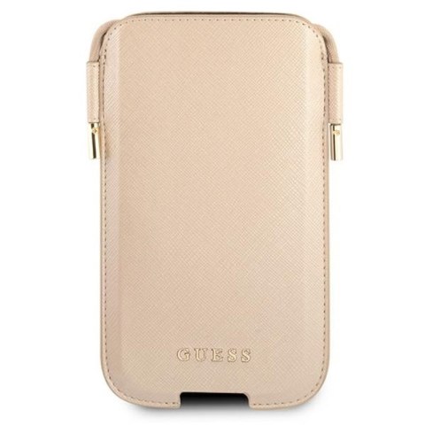 ND38_GUHCP12MSAPSLG Guess Saffiano Pouch - Torebka na telefon S/M max 6.1 (złoty)
