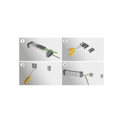 Listwa przeciwprzepięciowa Premium Protect line 4 gniazda 3m 60A