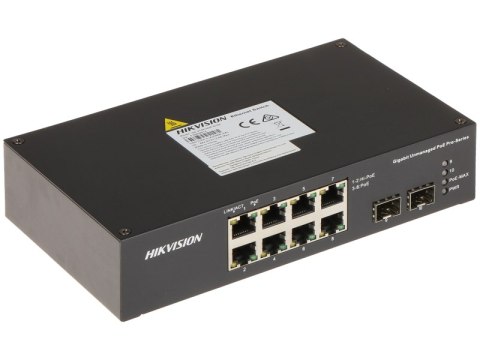Przełącznik przemysłowy 8xPoE, 2x SFP 110W HIKVISION