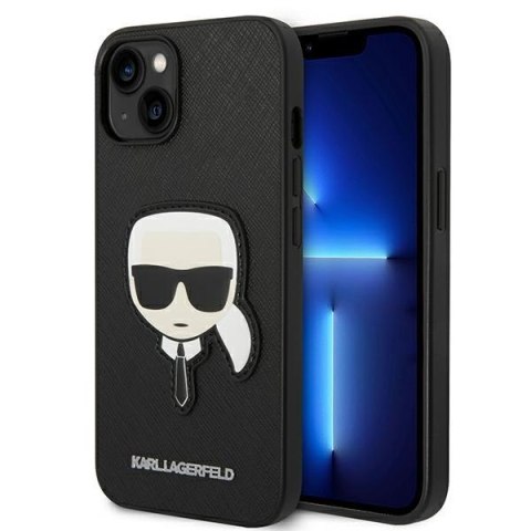 ND38_KLHCP14MSAPKHK Karl Lagerfeld Saffiano Karl Head Patch Case ? Etui iPhone 14 Plus (czarny)