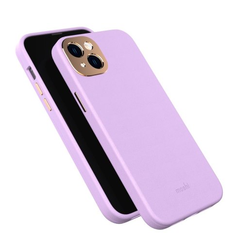 ND38_99MO088422 Moshi Napa Slim MagSafe - Skórzane etui iPhone 14 Plus (Lavender Purple)