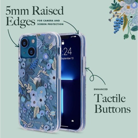 ND38_RP049276 Rifle Paper Clear - Etui iPhone 14 Plus (Garden Party Blue)