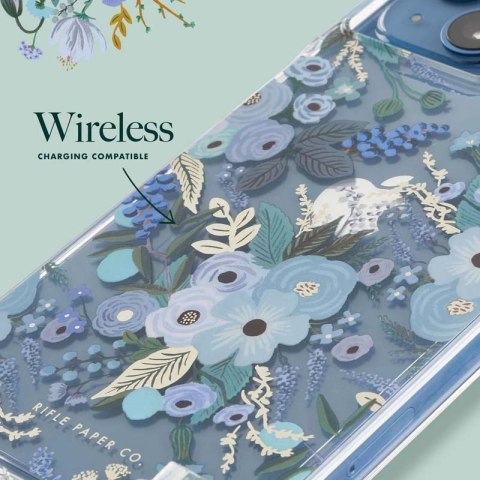 ND38_RP049276 Rifle Paper Clear - Etui iPhone 14 Plus (Garden Party Blue)