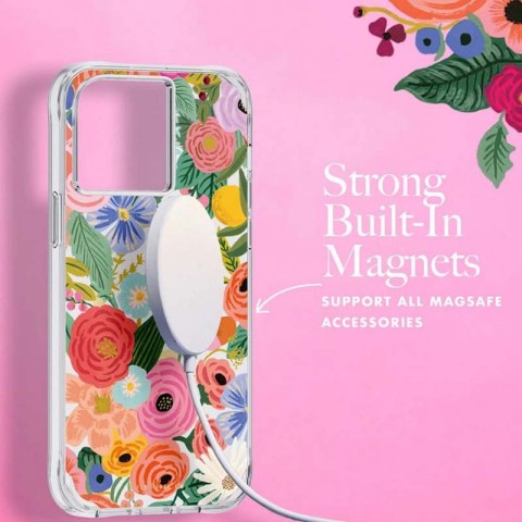 ND38_RP049428 Rifle Paper Clear MagSafe - Etui iPhone 14 Pro Max (Garden Party Blush)