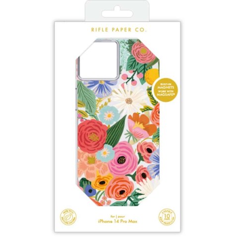ND38_RP049428 Rifle Paper Clear MagSafe - Etui iPhone 14 Pro Max (Garden Party Blush)