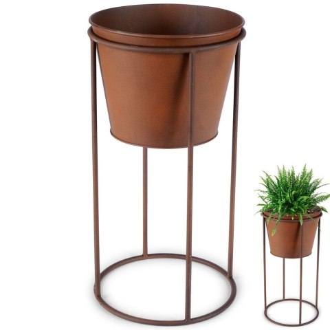 Osłonka na Doniczkę na Stojaku Ozdobna Dekoracyjna Metalowa VILDE 44 cm