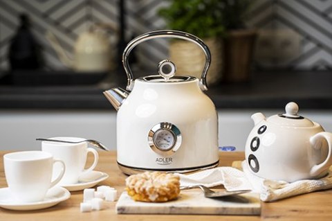 AD 1346 white Czajnik metalowy z termometrem 1,7l strix