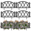 Płotek Ogrodowy Ozdobny Grafitowy Palisada Obrzeże VILDE 50 x 30 cm 6 szt.