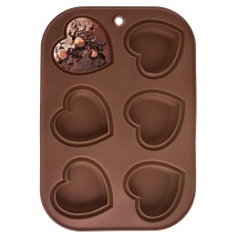 Forma do Muffinek Silikonowa Pomarańczowa Serce Solidna ORION 30 x 20,5 cm