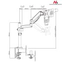 Uchwyt do monitora Maclean, podwójne ramię, ze sprężyną gazową, 17"-32", 8 kg, MC-775