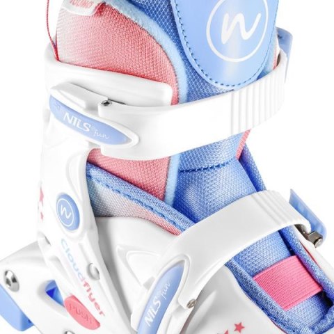 NJ1190 ŁYŻWOROLKA 3W1 THREE STEPS W ZESTAWIE Z WROTKĄ BIAŁA ROZM. S (30-33) NILS FUN