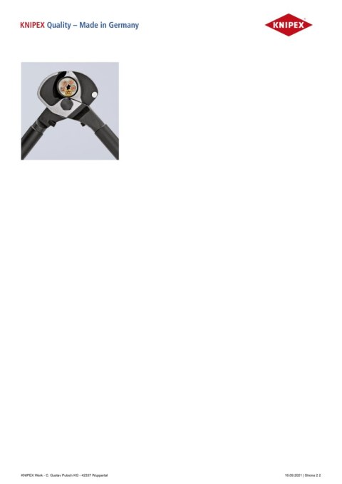 KNIPEX NOŻYCE DO KABLI 500MM