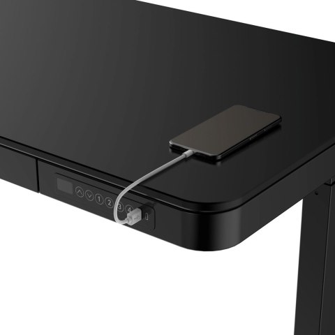 Activejet Biurko z elektryczną regulacją wysokości 140x70 ET119W-C czarne