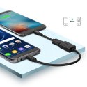 Przejściówka adapter micro USB (męski) - USB-A (żeński) OTG płaski 0.15m - czarny