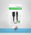 Przejściówka adapter micro USB (męski) - USB-A (żeński) OTG płaski 0.15m - czarny