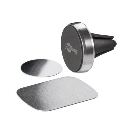Goobay Goobay | Uchwyt magnetyczny Metal Slim Design do smartfonów (35 mm) | 38685 | Czarny/Srebrny | Uchwyt magnetyczny pasuje do praw