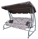 ND28_11103_8011_PAT_CB Huśtawka Ogrodowa Siedzisko Textylina 2x1 WZÓR Brązowa
