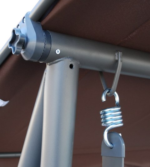 ND28_11103_8011_PAT_CB Huśtawka Ogrodowa Siedzisko Textylina 2x1 WZÓR Brązowa