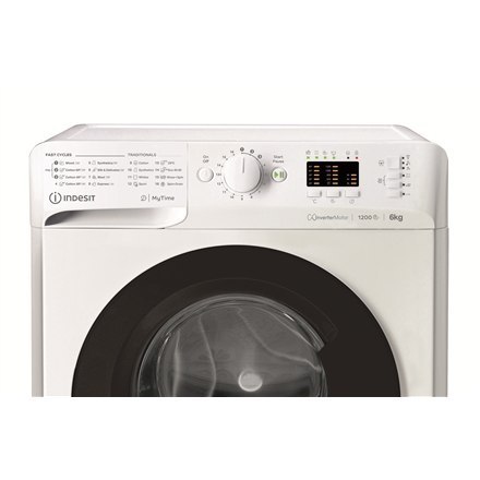 INDESIT INDESIT | MTWSA 61294 WK EE | Pralka | Klasa efektywności energetycznej C | Ładowana od frontu | Pojemność prania 6 kg | 1151 ob