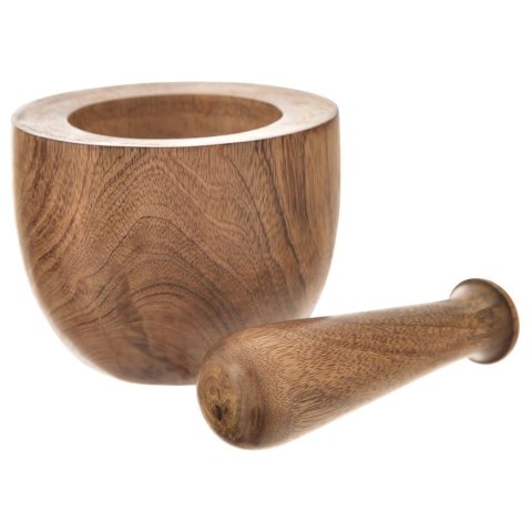 Moździerz do Ucierania Przypraw Drewniany z Tłuczkiem ORION 13,5x13,5x10cm