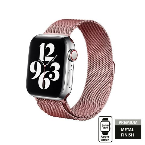 ND38_CRG-40MST-RSP Crong Milano Steel - Pasek ze stali nierdzewnej do Apple Watch 38/40 mm (różowe złoto)