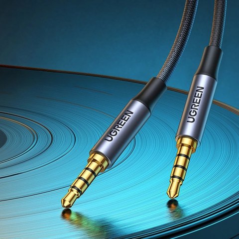 Kabel przewód audio mini jack 3.5mm - mini jack 3.5mm 1m - szary