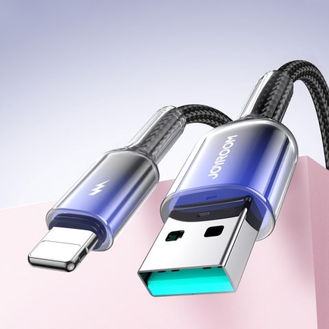 Kabel przewód Crystal-Clear Series 3A USB-A - iPhone Lightning 1.2m - czarny