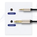 Kabel przewód audio TRS mini jack 3.5mm - jack 6.35mm 3m - szary