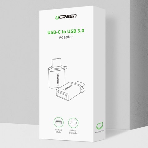 Adapter przejściówka USB-C (męski) - USB-A 3.0 (żeński) ze smyczą - szary