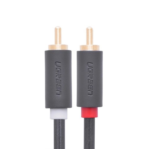 Kabel audio 2RCA (męski) - 2RCA (męski) 1m - szary